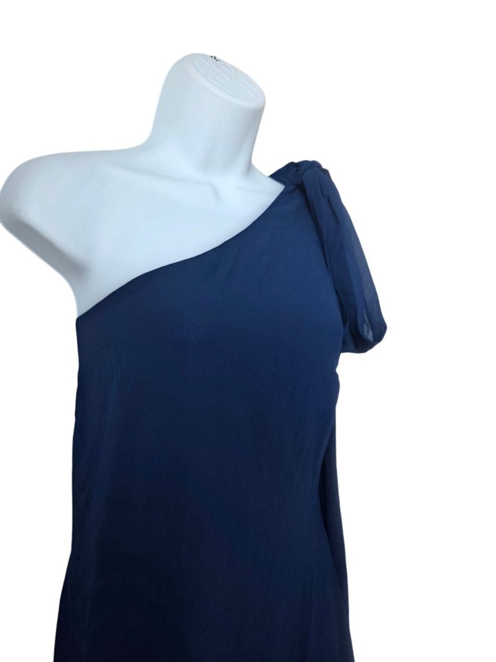 Lulus Camellia Dark Blue One Shoulder Bow Maxi Dress Large Formal Evening Gown - Picture 5 of 9